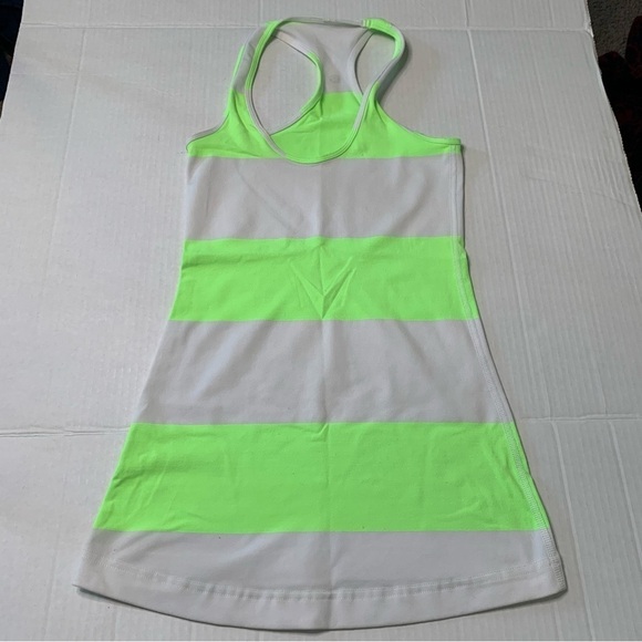 Lululemon Cool Racerback Bold Stripe Zippy Green Extra Small - Picture 4 of 9